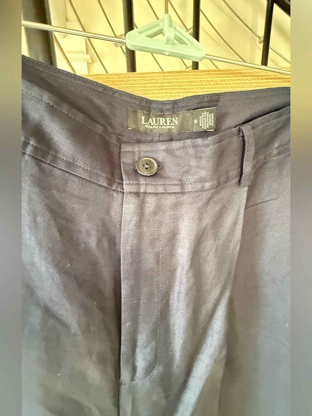 NWT Lauren Ralph Lauren Women's Navy Linen Pants